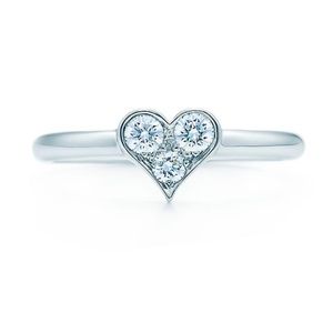 TIFFANY & CO Diamond Tiffany Hearts Ring Size 6